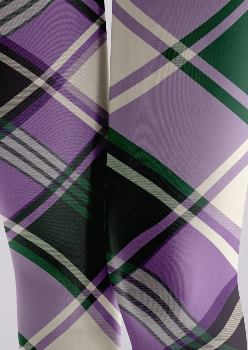 Purple Green Plaid Tights