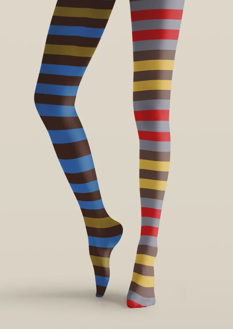 Multicolor Horizontal Stripe Tights