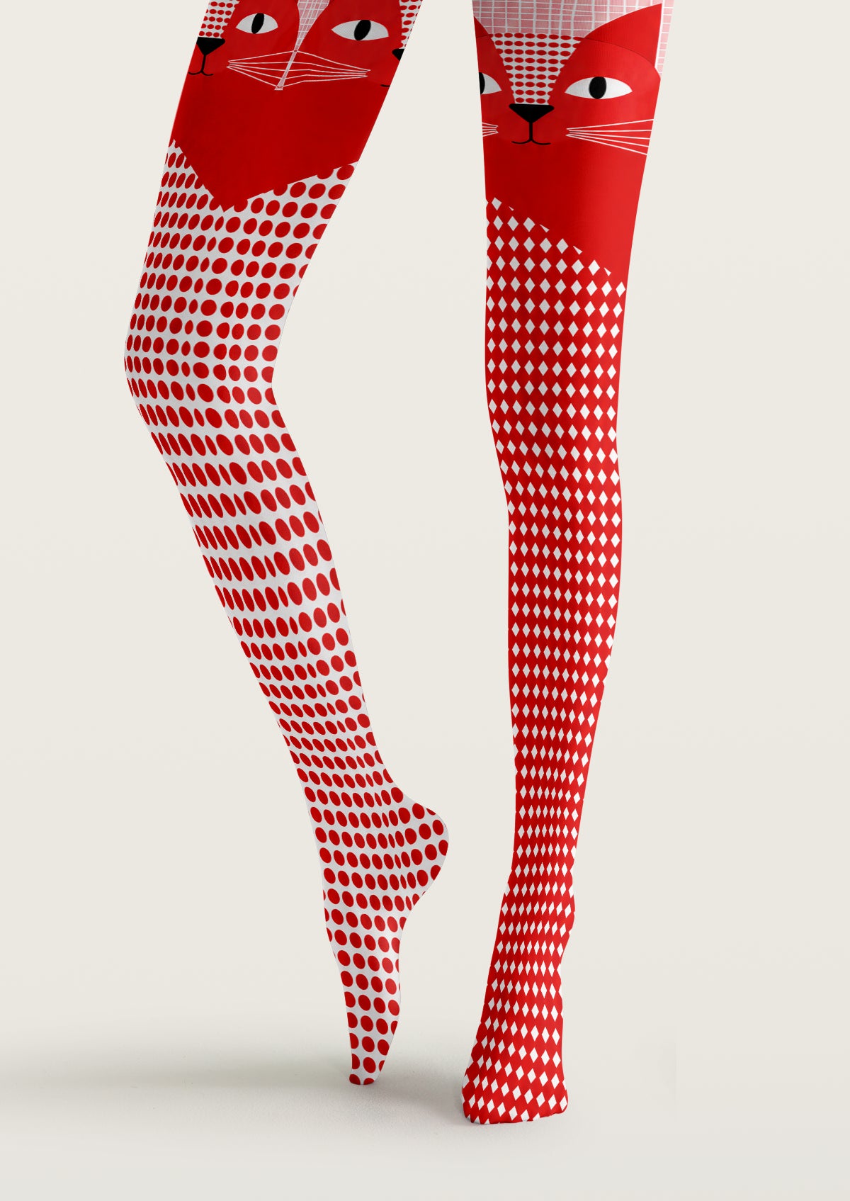 Red Cat Face Tights