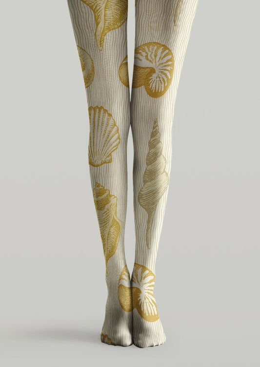 Seashell Pinstripe Graphic Tights Hosiery Pantyhose