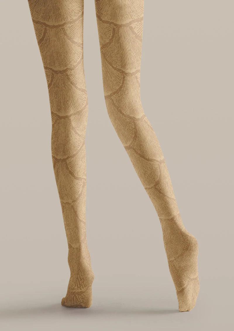 Beige Snake Tattoo Tights