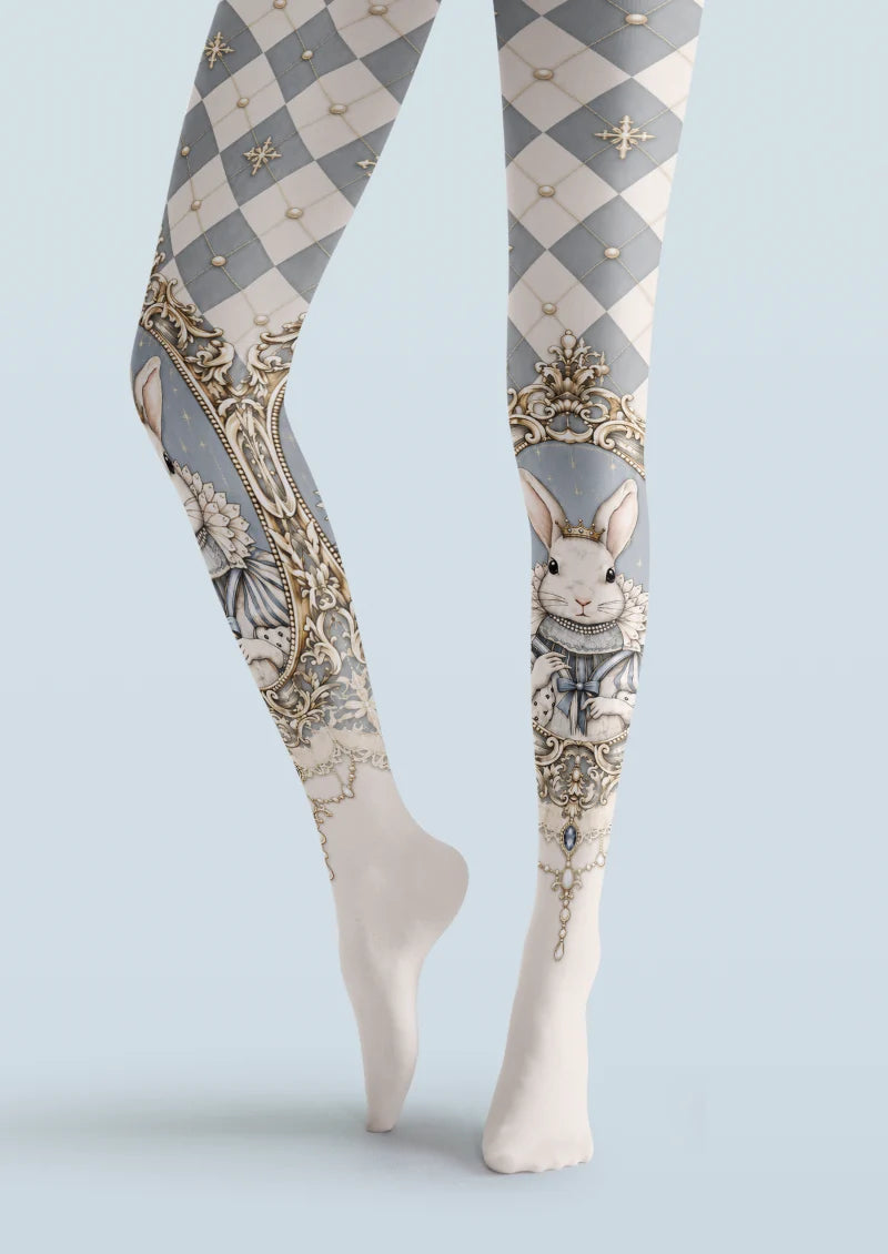 Gray Crowned Rabbit Tights