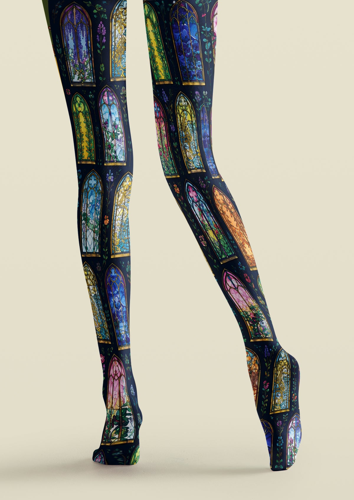 Black Stained Glass Window Tights
