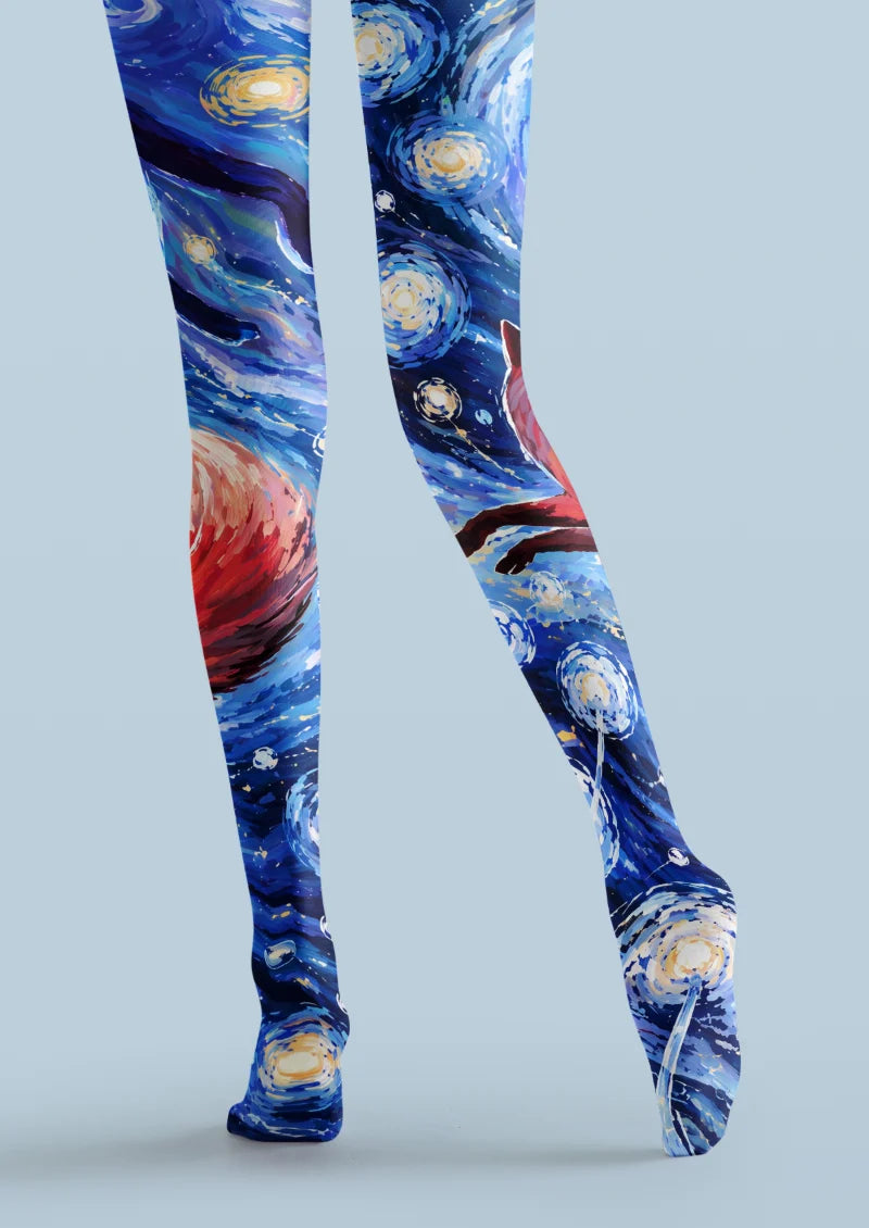 Blue Starry Fox Tights