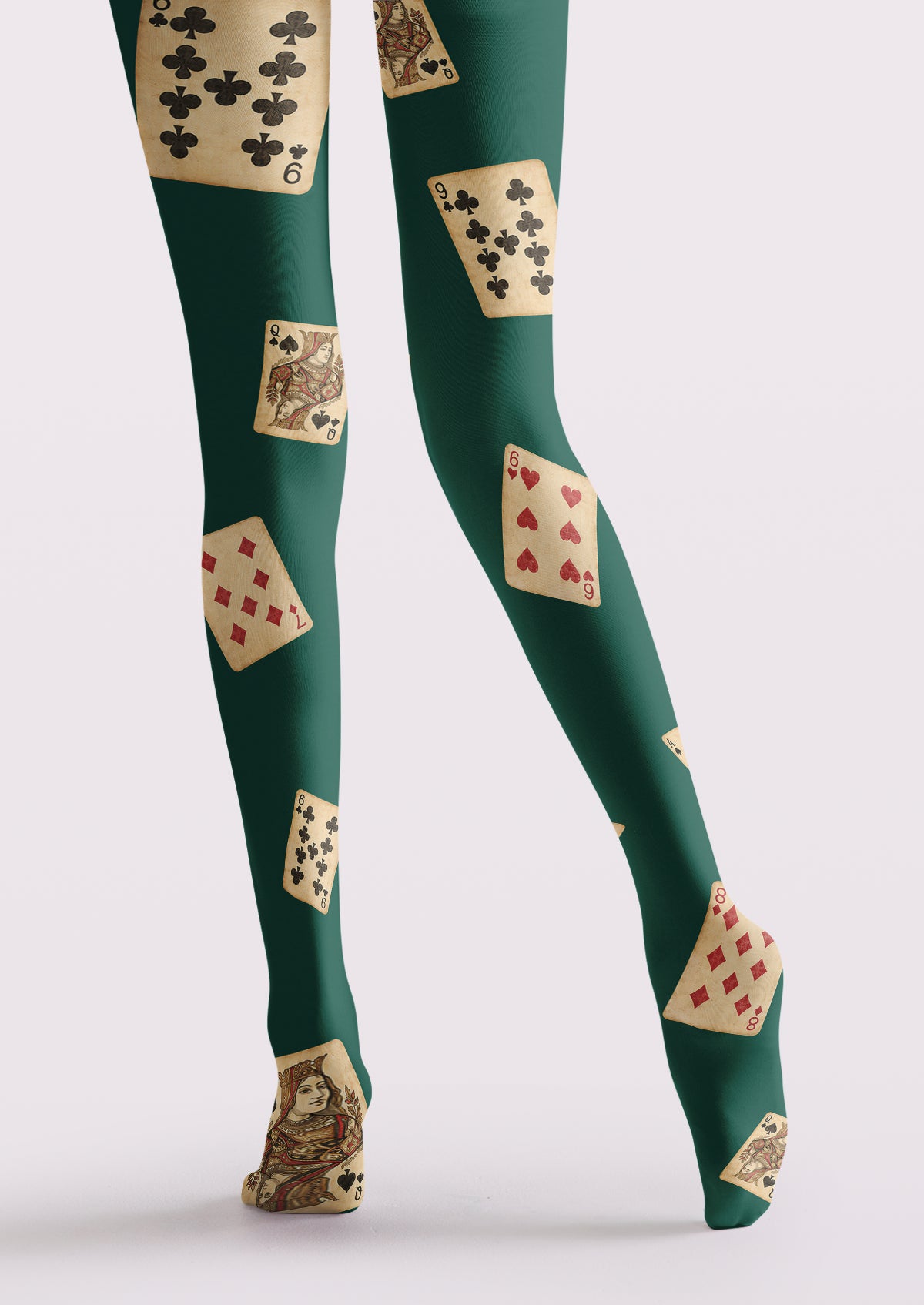 Green Playing Card Tights