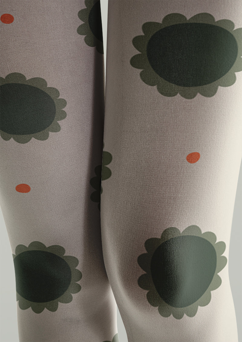Polka Dots Floral Print Tights Hosiery Pantyhose