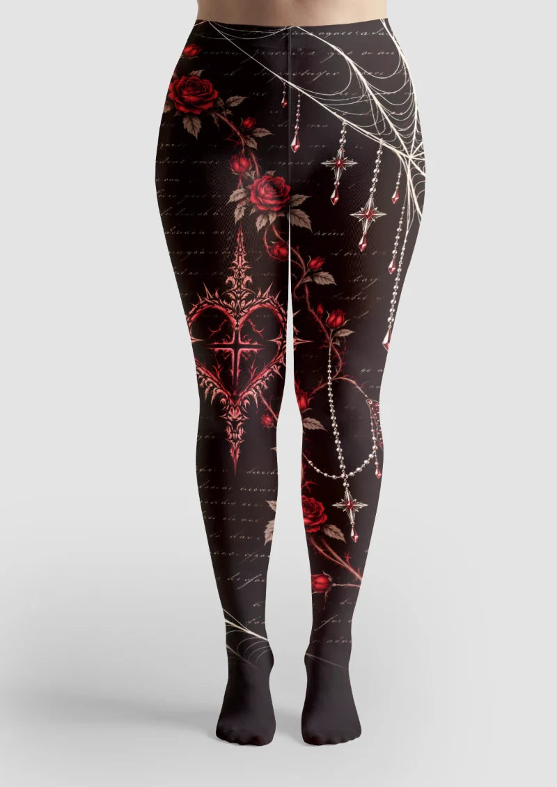 Black Rose and Spiderweb Tights