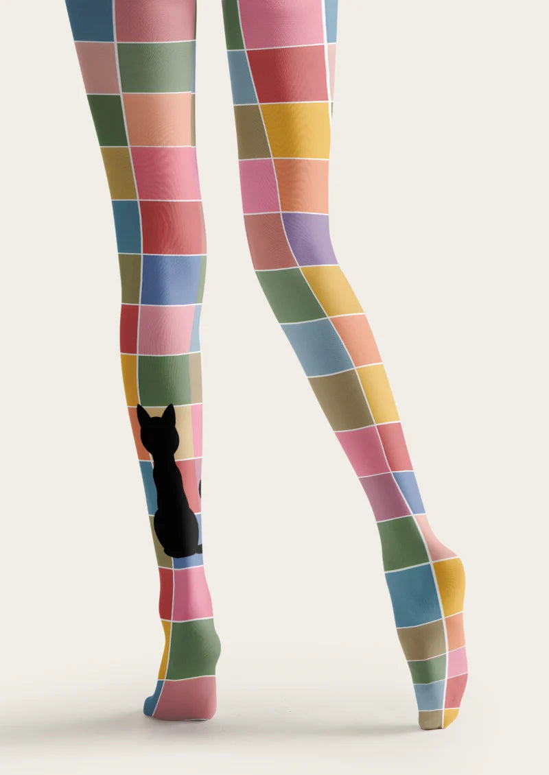 Multicolor Cat Tights