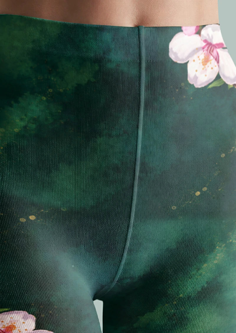 Green Snake and Blossom Tights