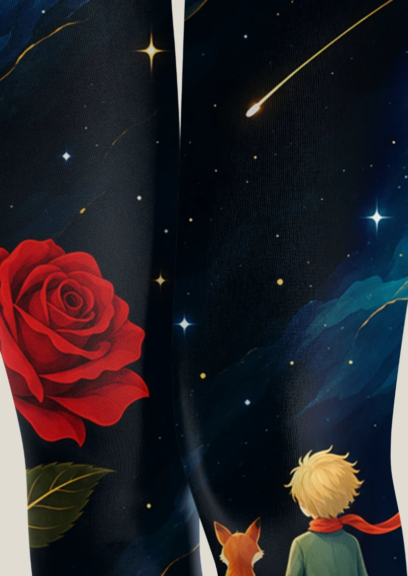 Navy Rose and Moon Tights