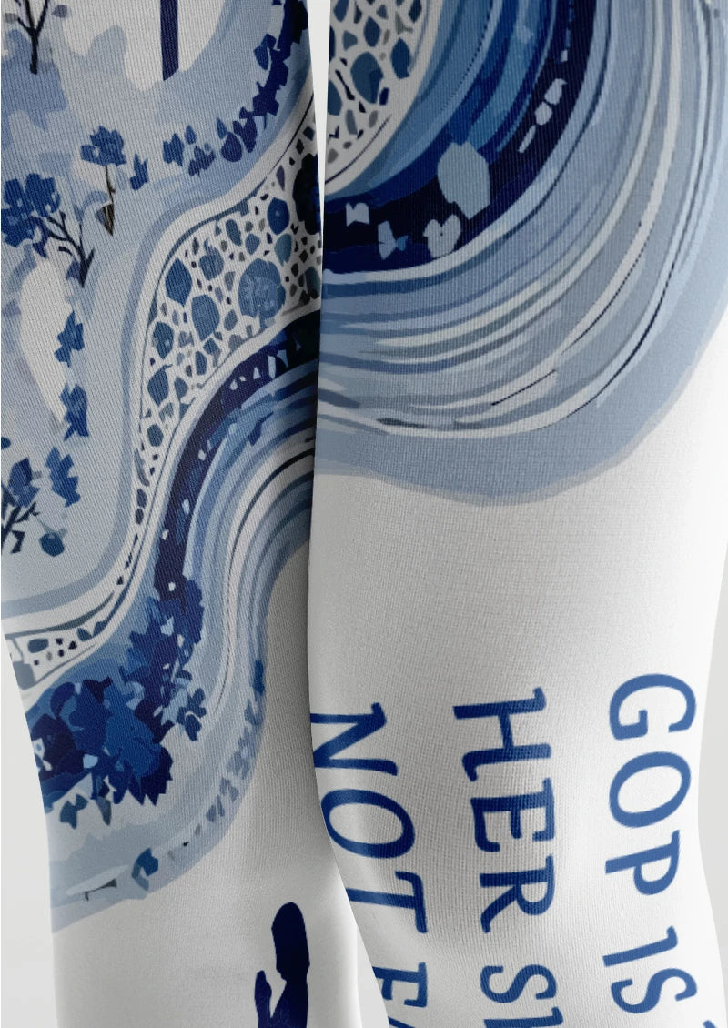 White Psalm Graphic Tights