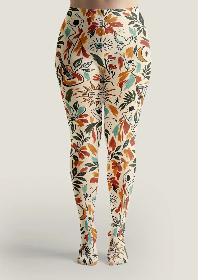 Ivory Dancer Collage Tights