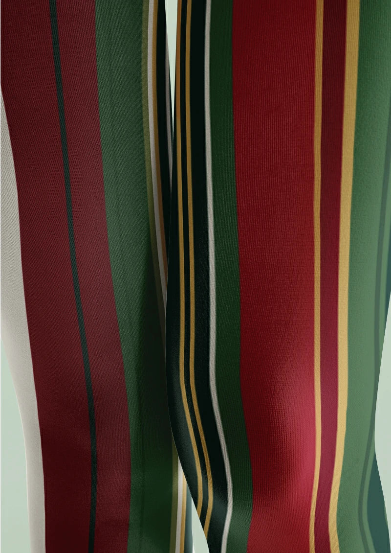 Green Red Stripe Tights