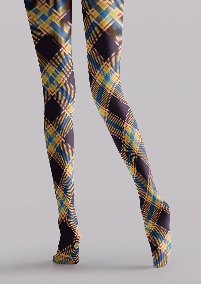 Multicolor Tartan Plaid Tights