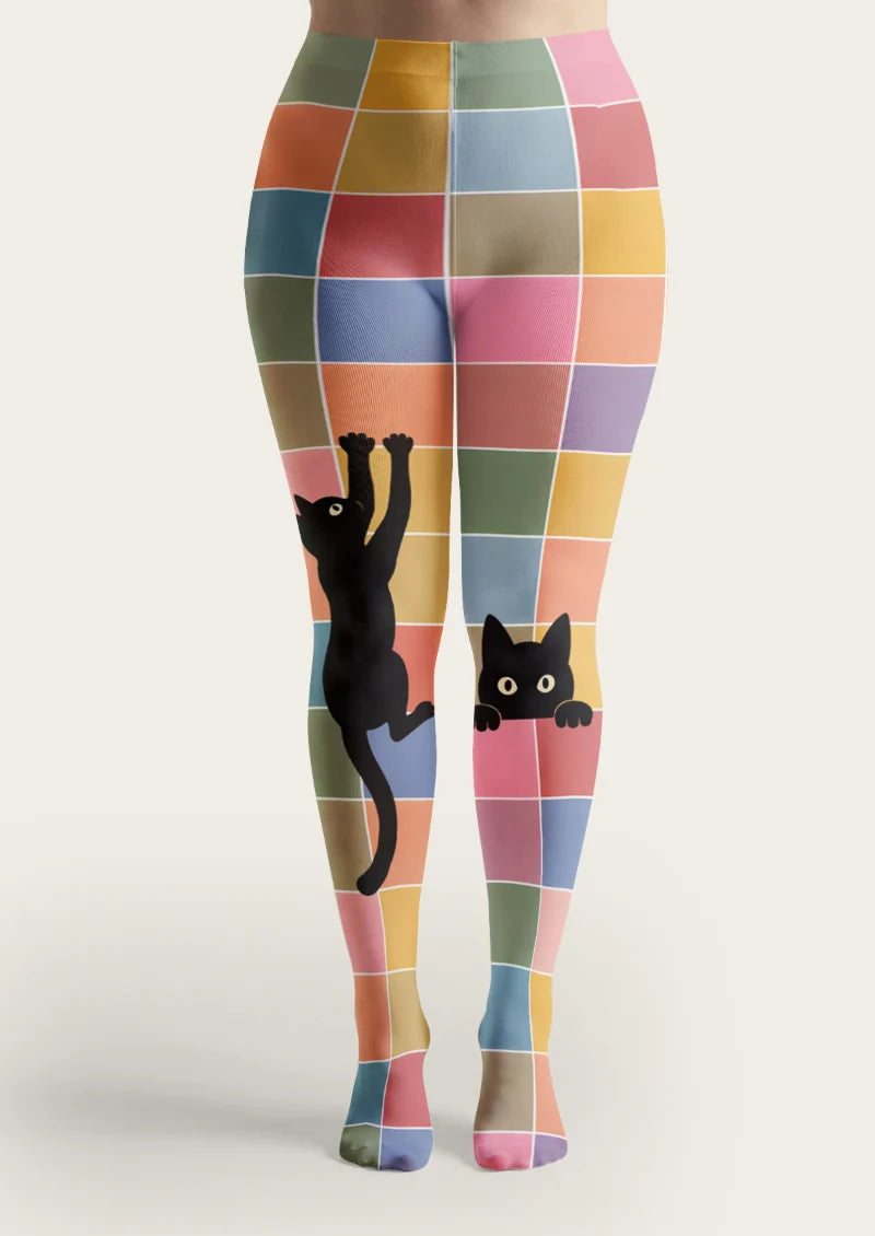 Multicolor Cat Tights