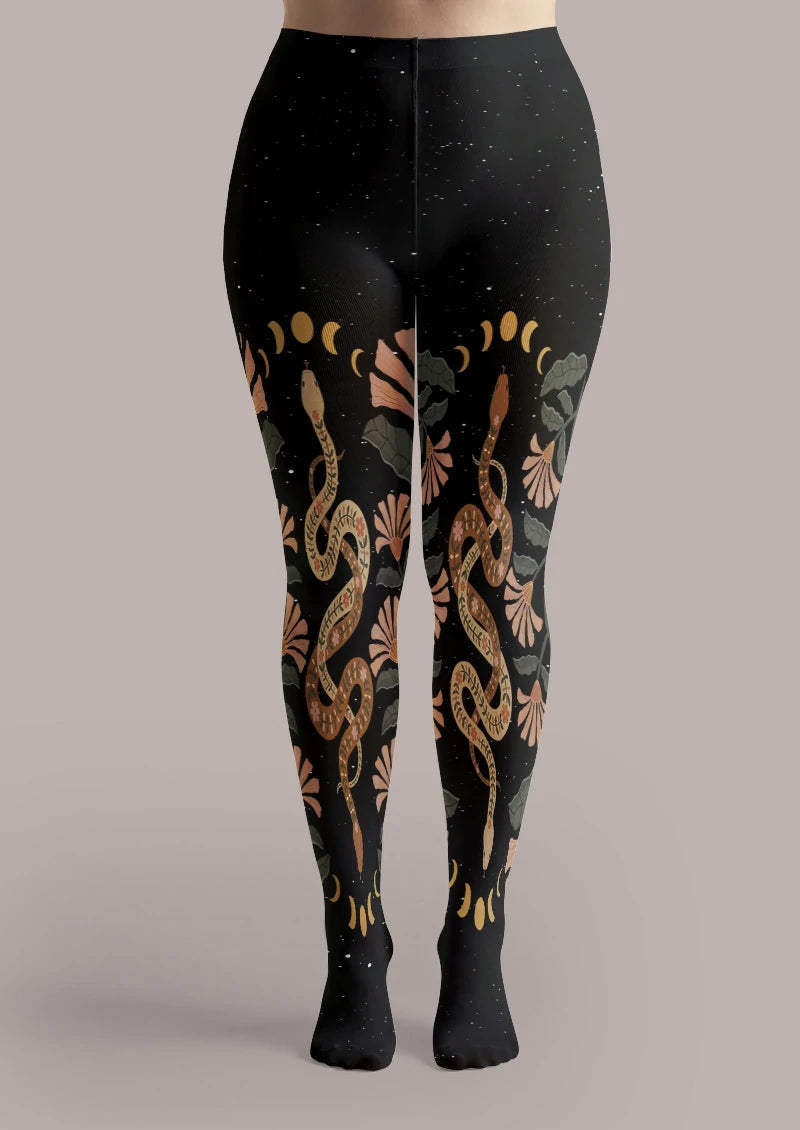 Black Moon Snake Tights
