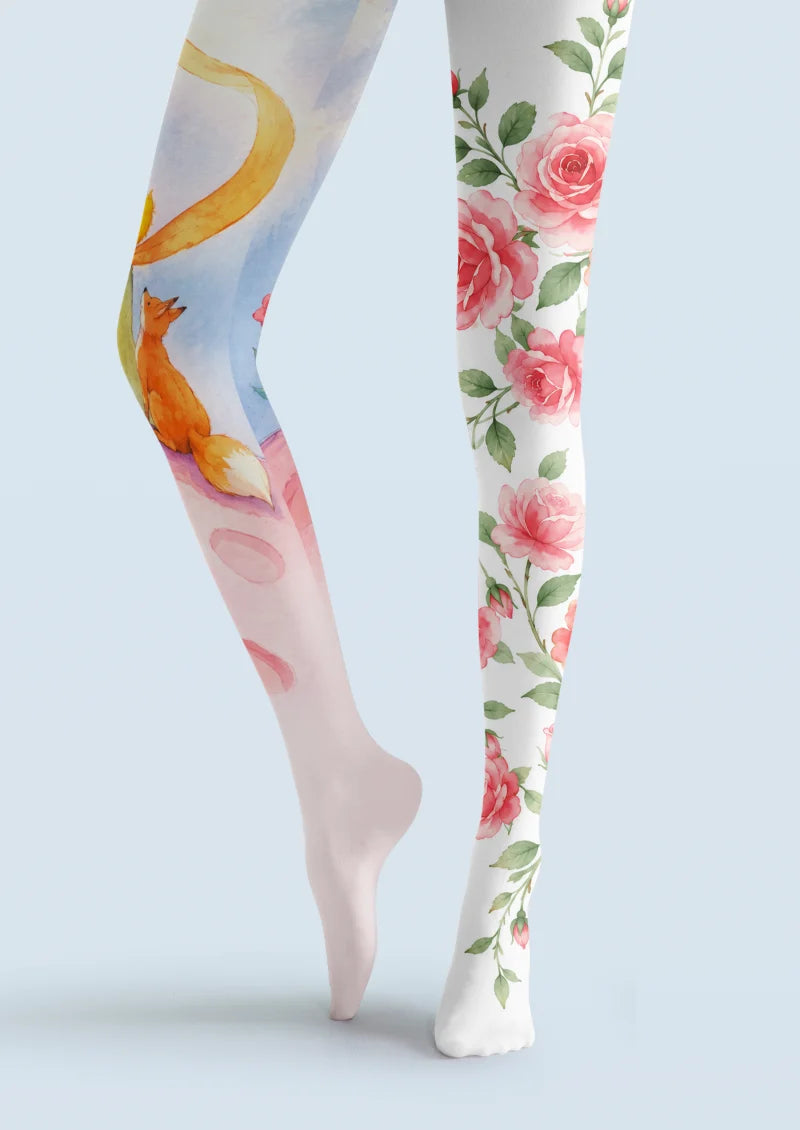 White Rose and Fox Tights