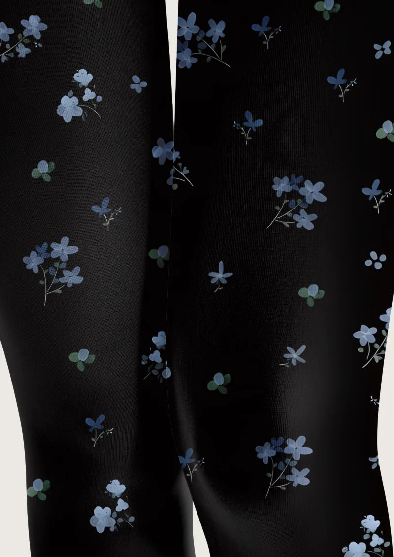 Black Petite Bouquet Tights
