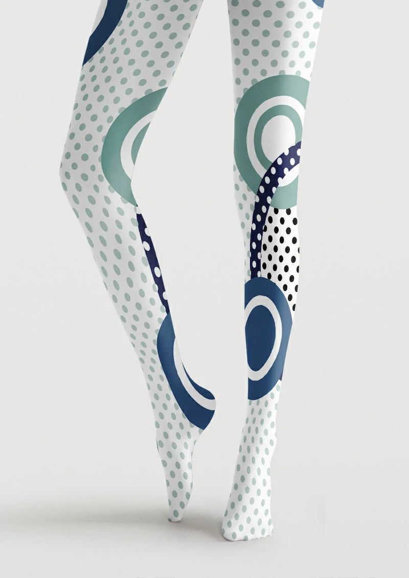 Mod Circle Polka Dot Tights Hosiery Pantyhose
