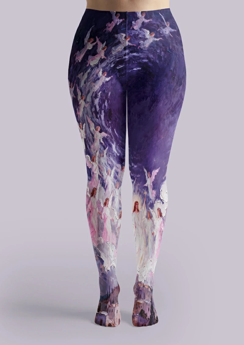 Purple Angel Figure Tights