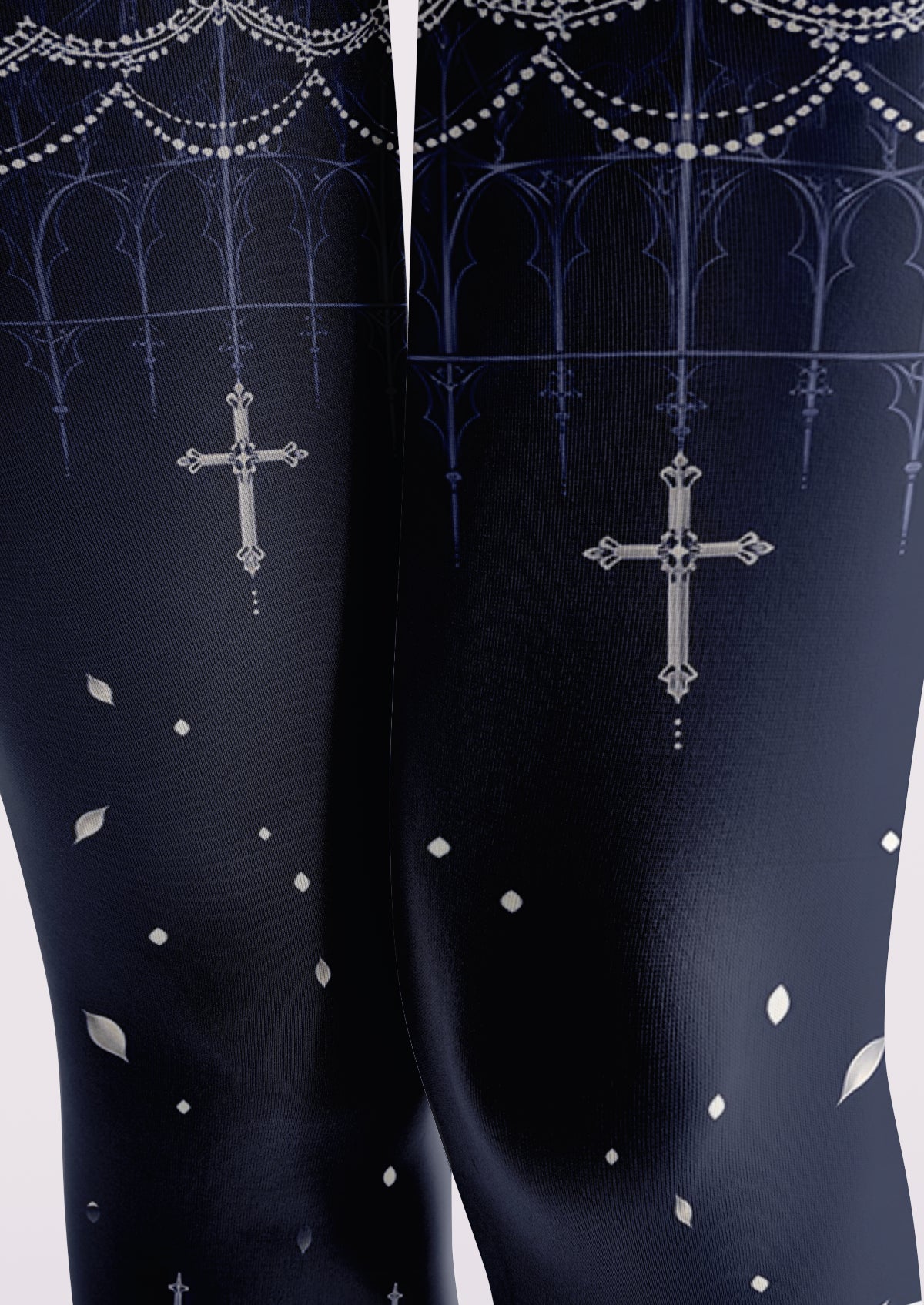 Navy Gothic Cathedral Tights