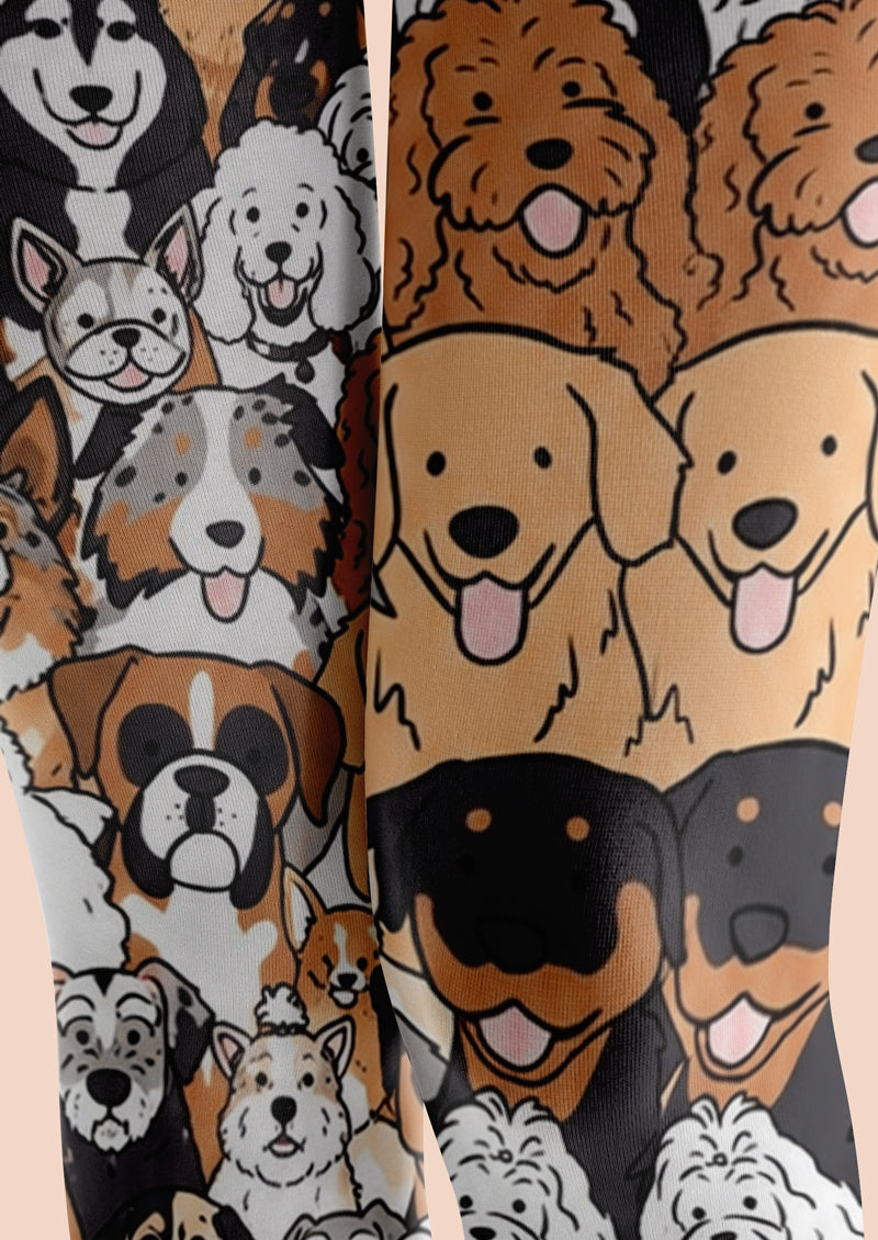 Multi‑Breed Dog Portrait Collage Tights Hosiery Pantyhose