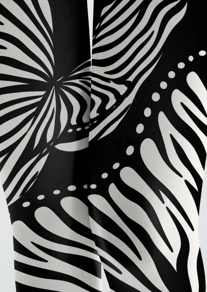 Black and White Zebra Motif Tights