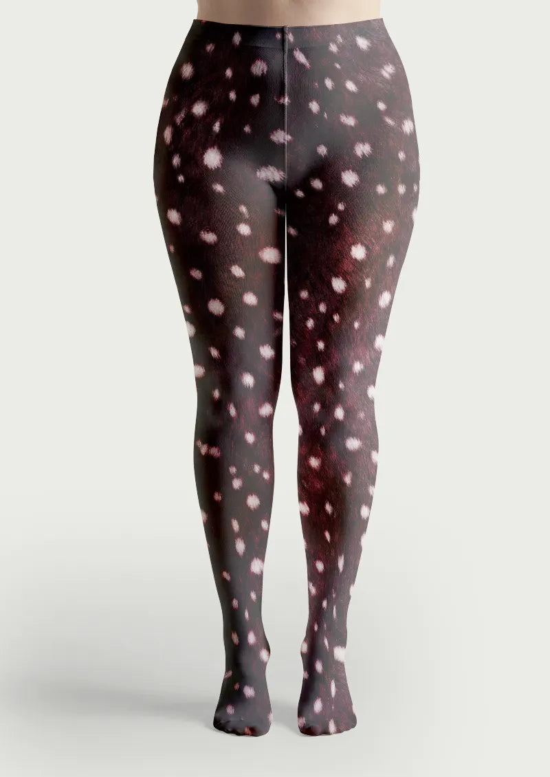 Burgundy Fawn Spot Tights