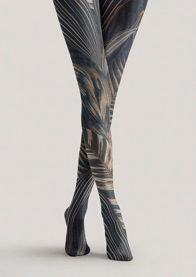 Floral pattern Palm Shadow Tights Hosiery Pantyhose