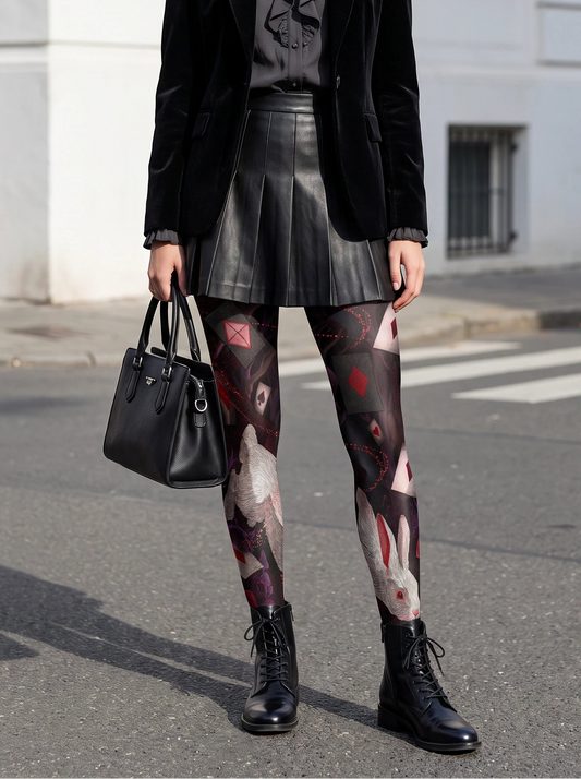 Black Rabbit and Playing Card Tights