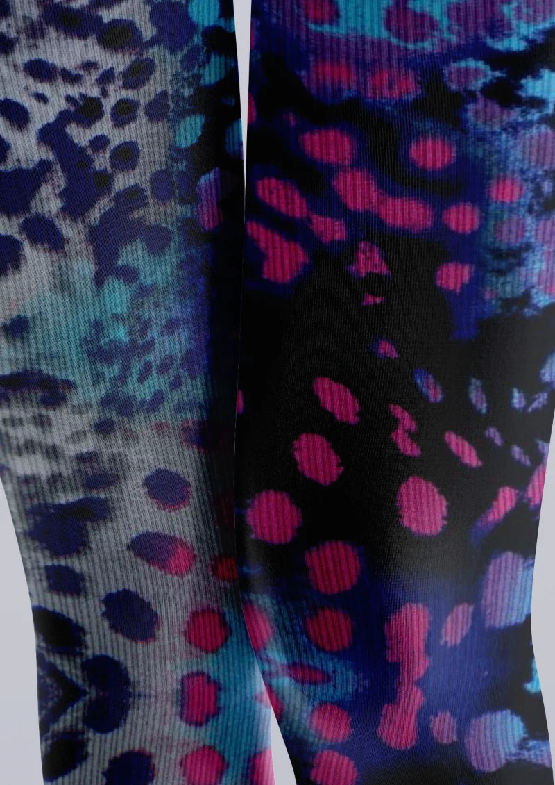 Blue Leopard Spot Tights