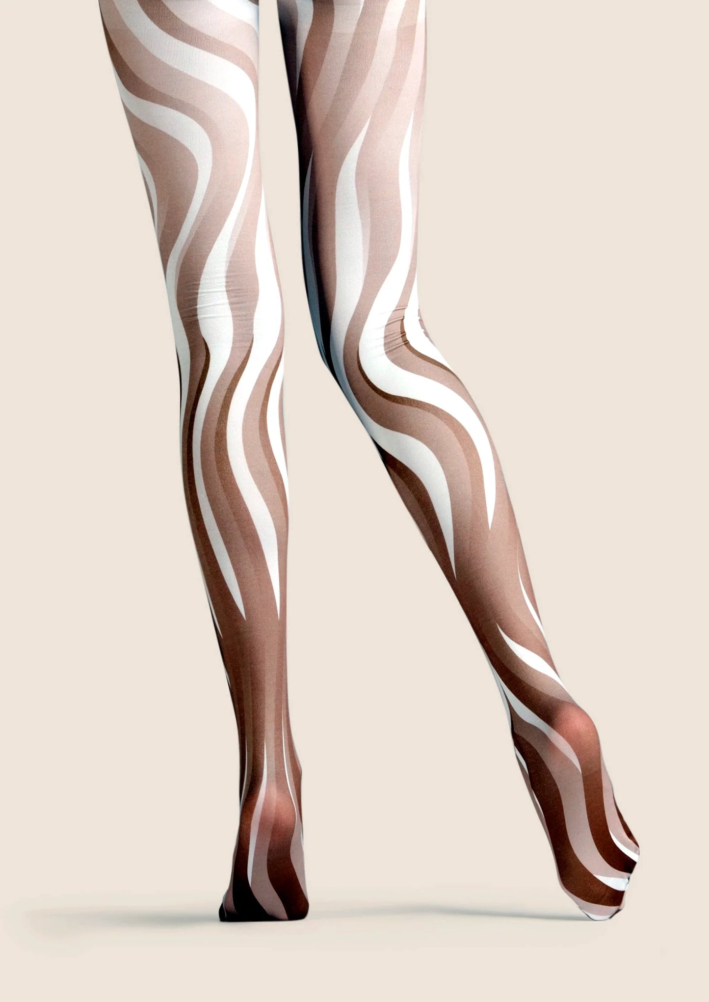 Golden Crane's Wings Unfurling Patterned Tights Hosiery Pantyhose