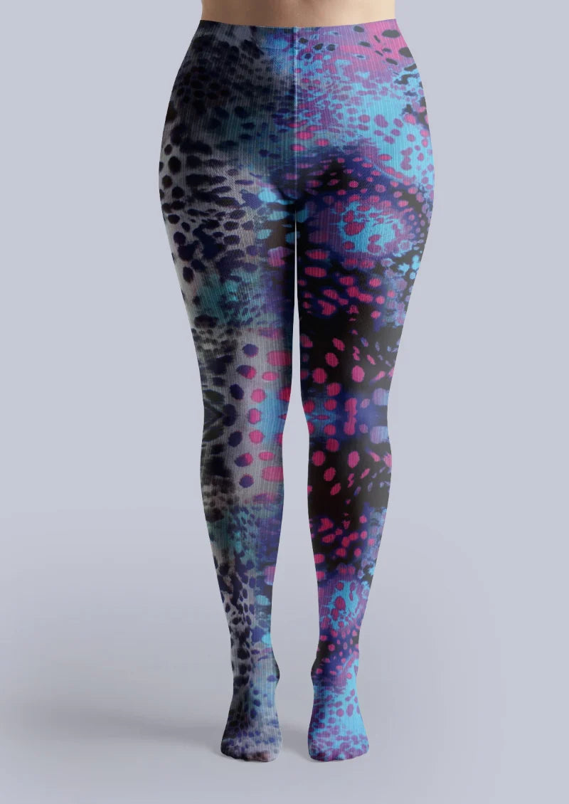 Blue Leopard Spot Tights