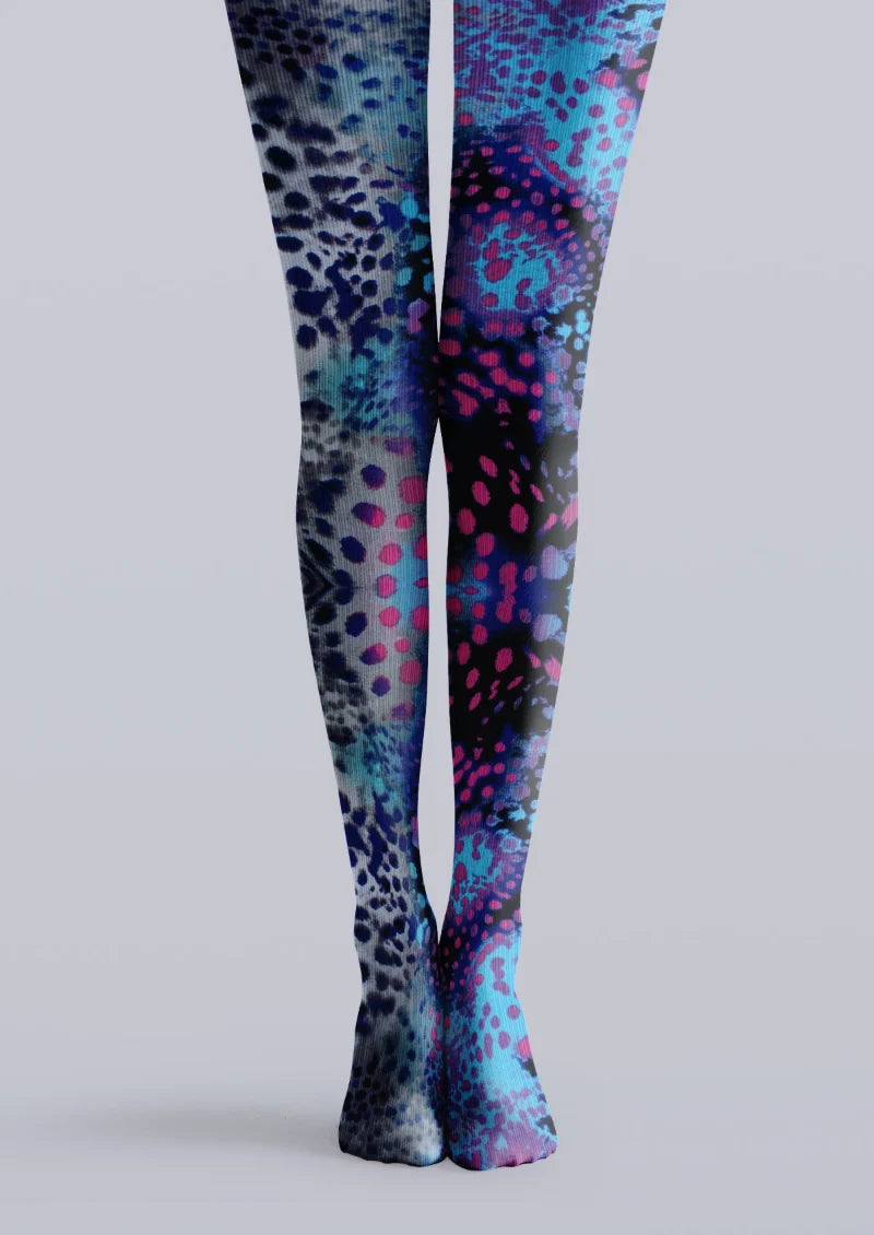 Blue Leopard Spot Tights