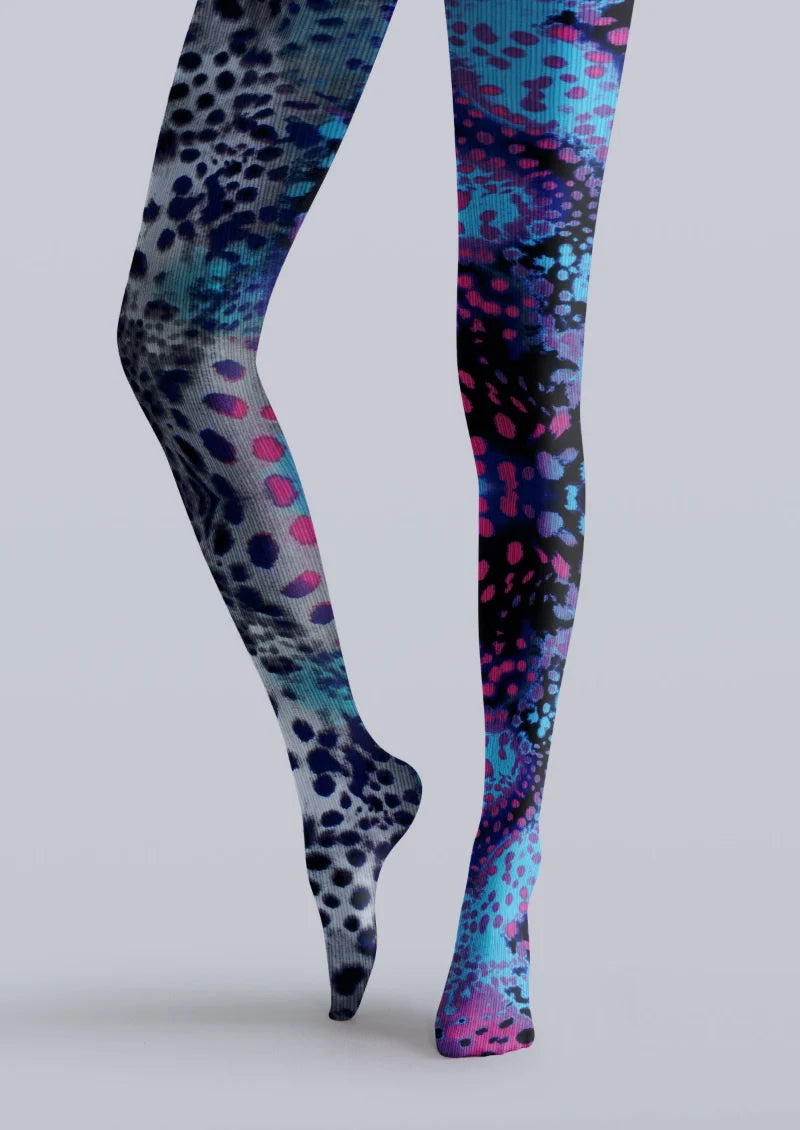 Blue Leopard Spot Tights