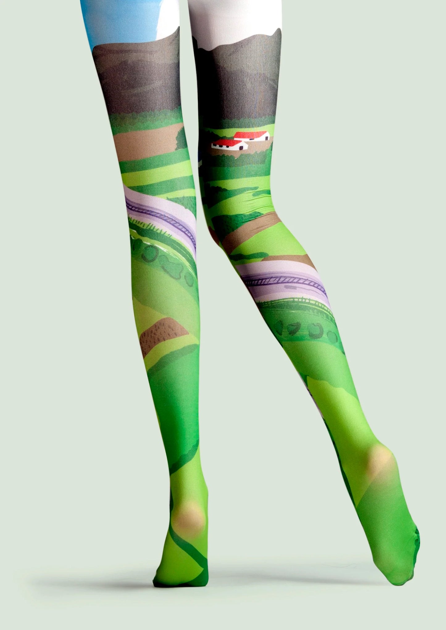 Field Train Print Tights Hosiery Pantyhose