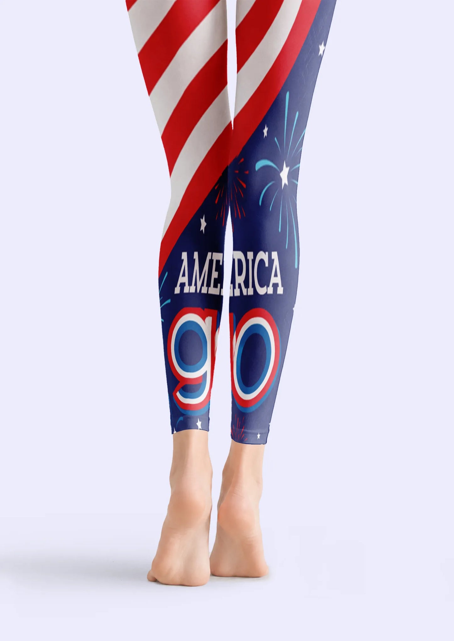 American Flag Stripe Letter Firework Print Tights Hosiery Pantyhose