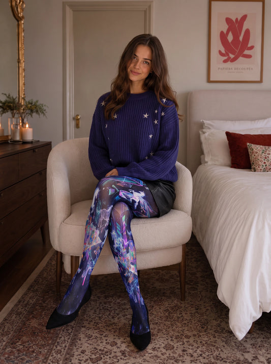 Navy Horse and Prism Tights