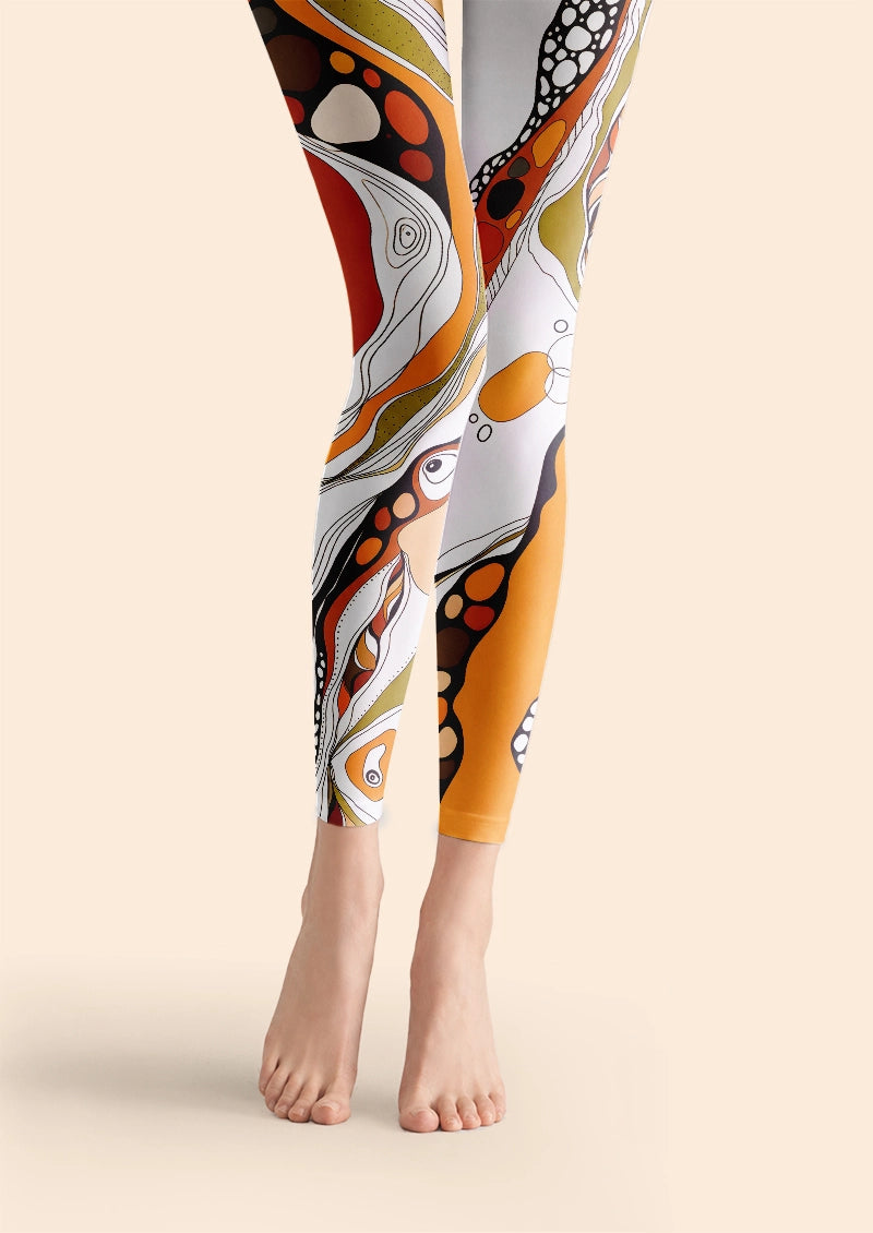 Abstract Retro Graphic Footless Tights Hosiery Leggings