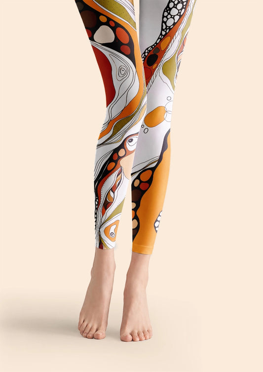 Abstract Retro Graphic Footless Tights Hosiery Leggings