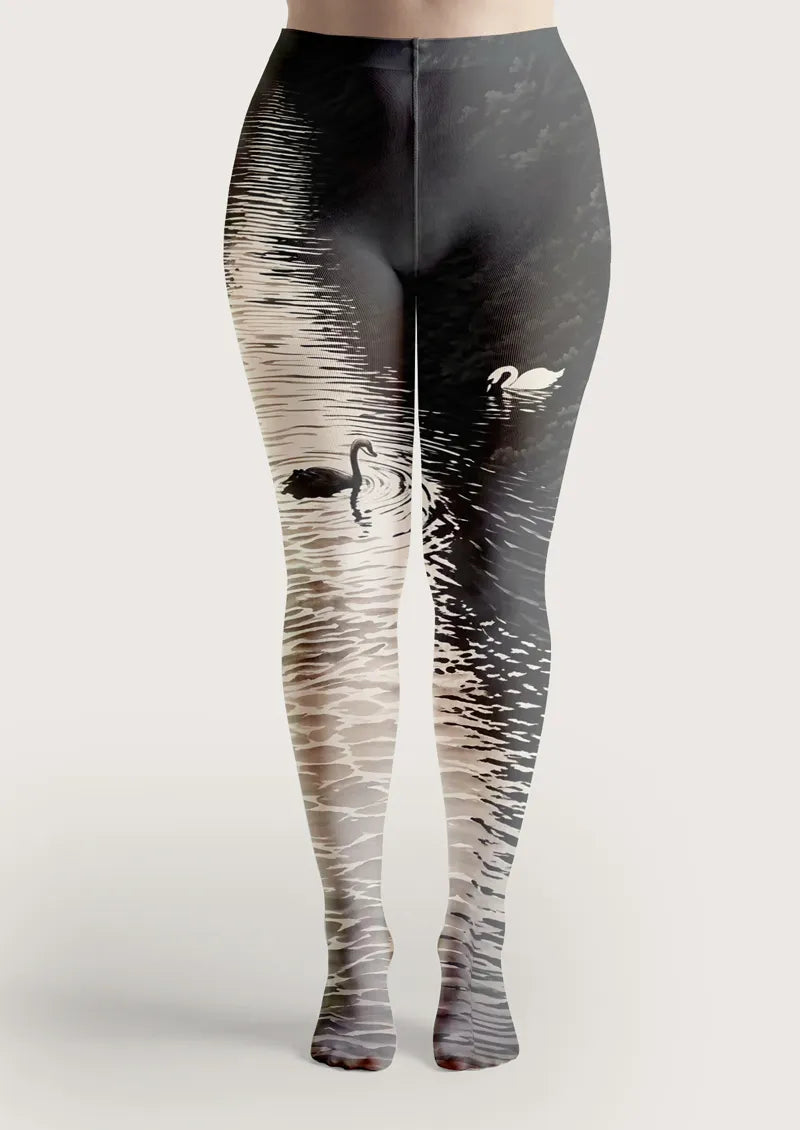 Black and White Swan Tights