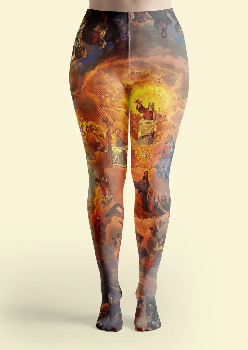 Christian Biblical Heaven and Angels Art Print Tights Hosiery Pantyhose