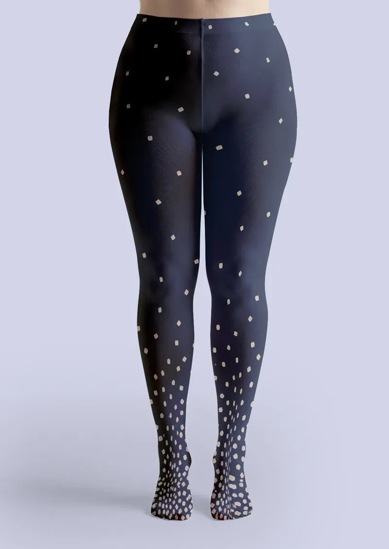 Navy White Graduated Polka Dot Tights Hosiery Pantyhose