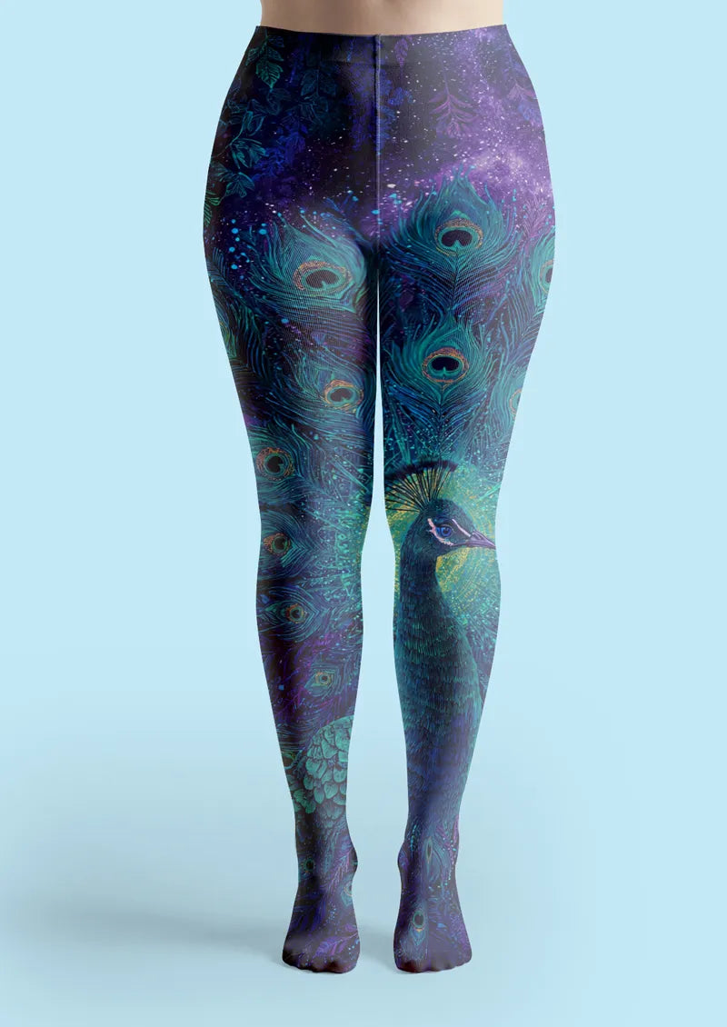 Blue Peacock Tights