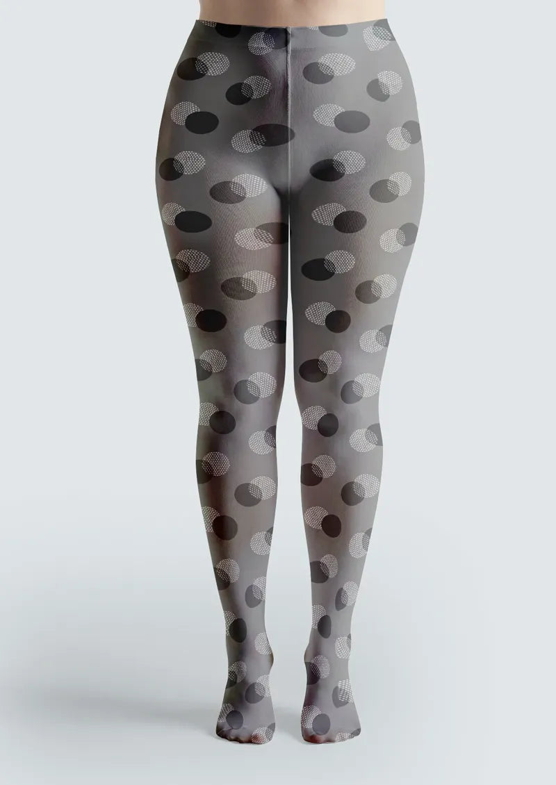 Gray Layered Polka Dot Tights