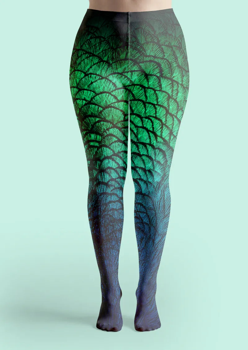 Green Feather Tights