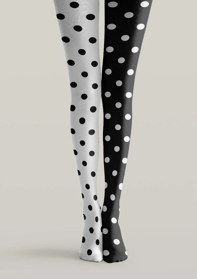 Polka Dot Contrast Tights Hosiery Pantyhose