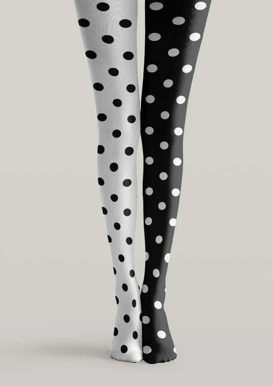 Polka Dot Contrast Tights Hosiery Pantyhose