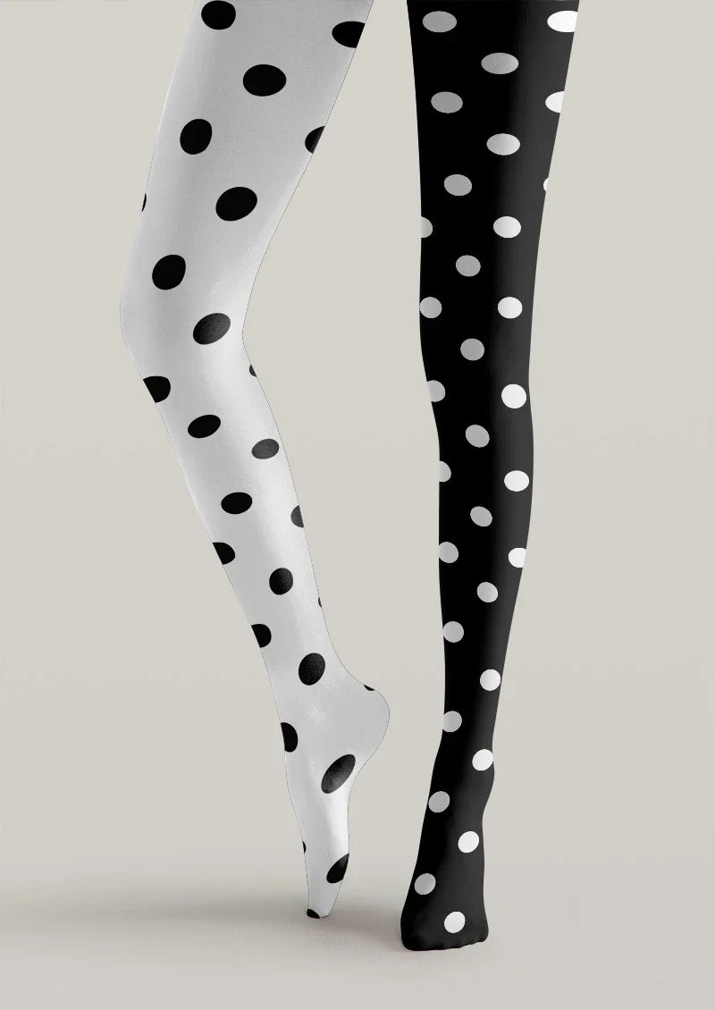 Polka Dot Contrast Tights Hosiery Pantyhose