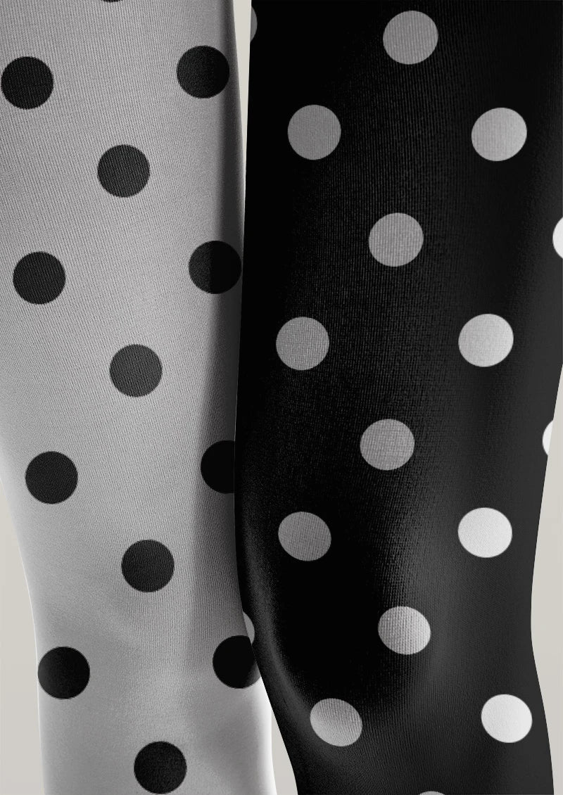 Polka Dot Contrast Tights Hosiery Pantyhose